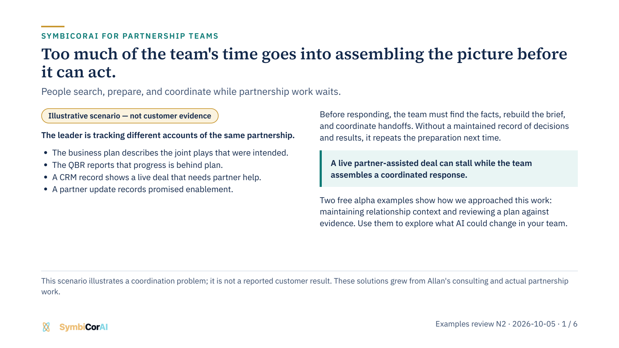 Six-slide partnership presentation preview